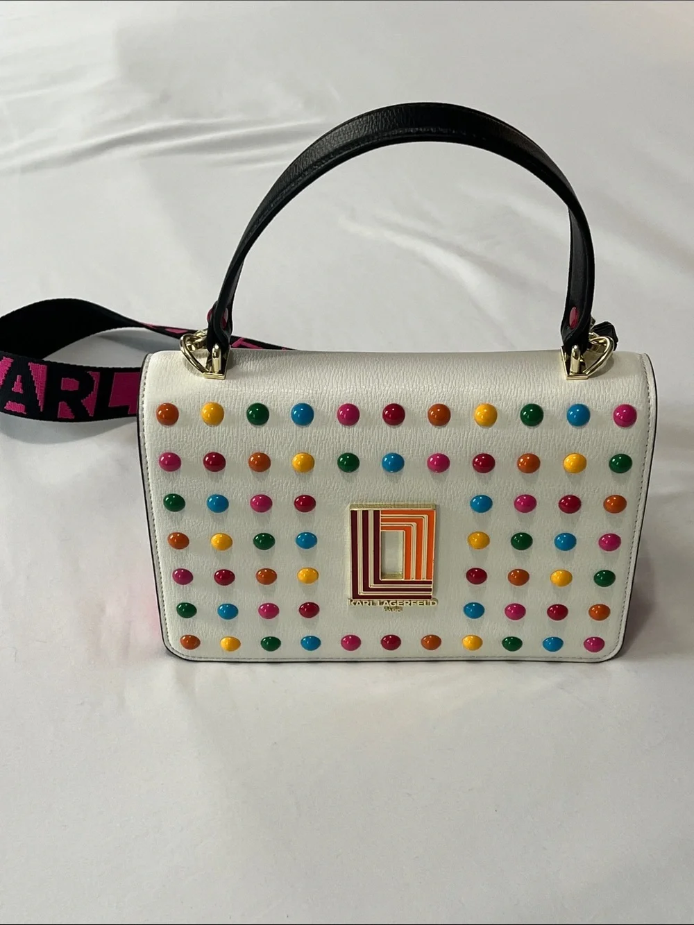 Karl Lagerfeld Paris Simone Rainbow Studded Crossbody